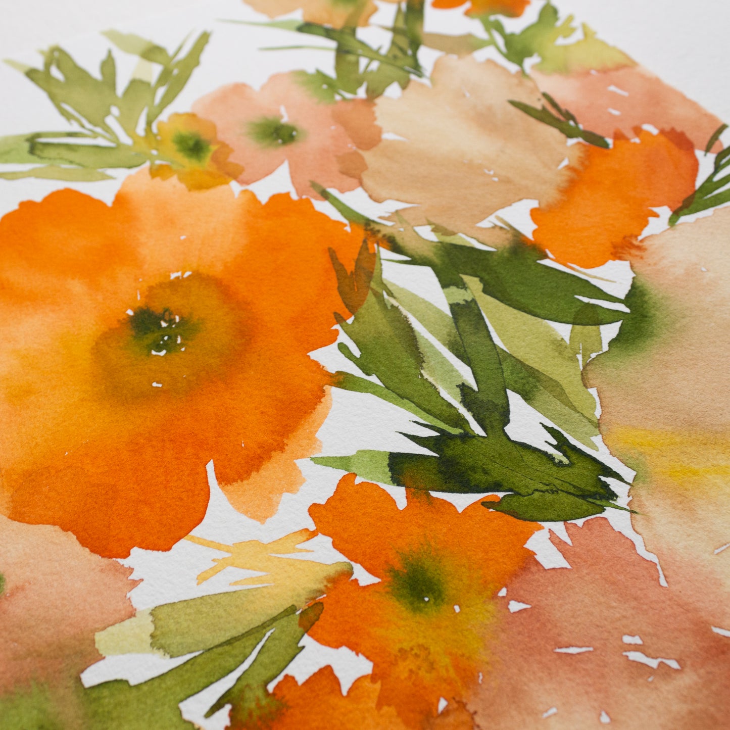 "California Orange Poppies Garden" Print