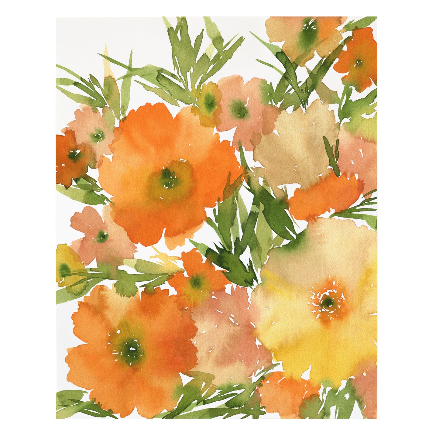"California Orange Poppies Garden" Print