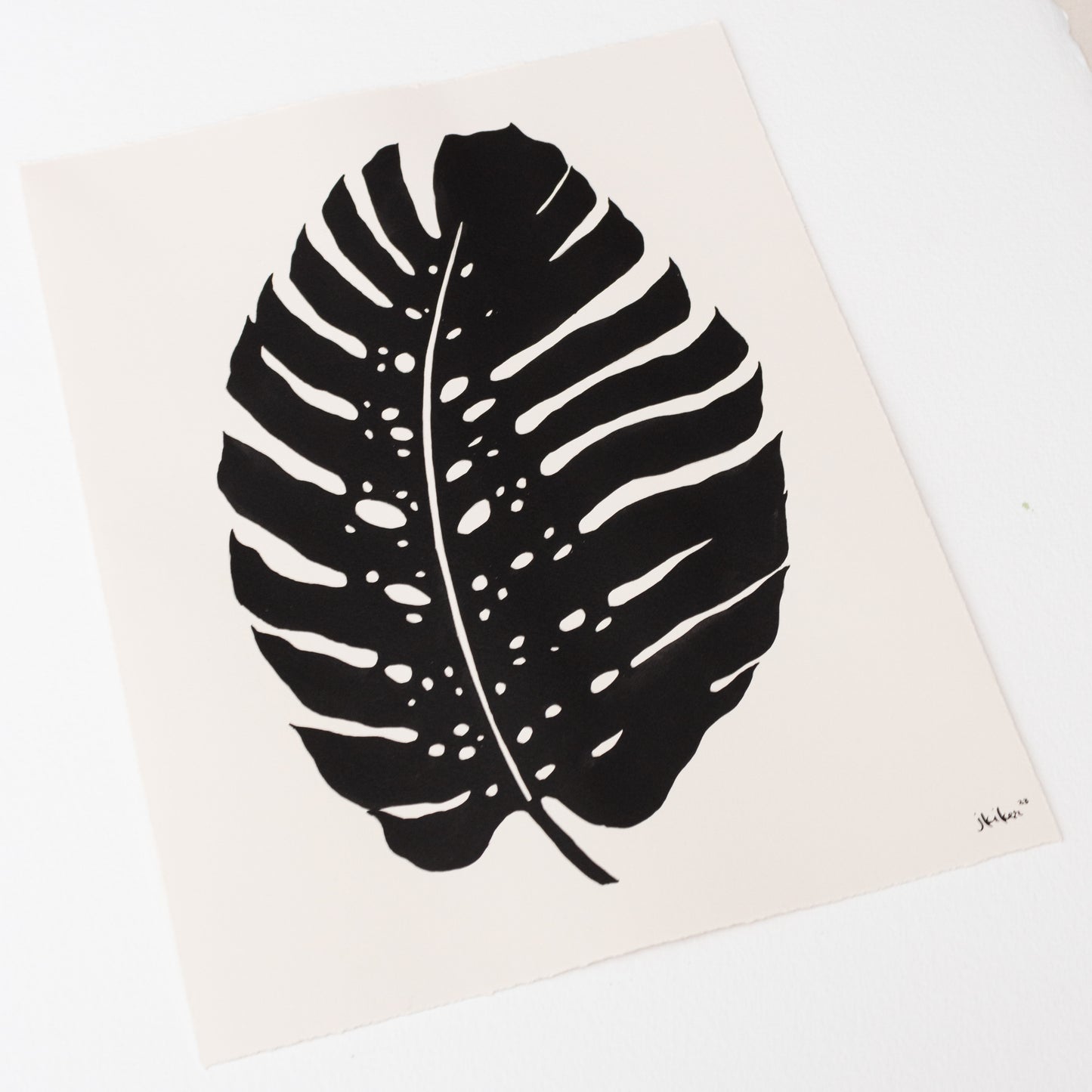 "Monstera Deliciosa Leaf" PAINTING