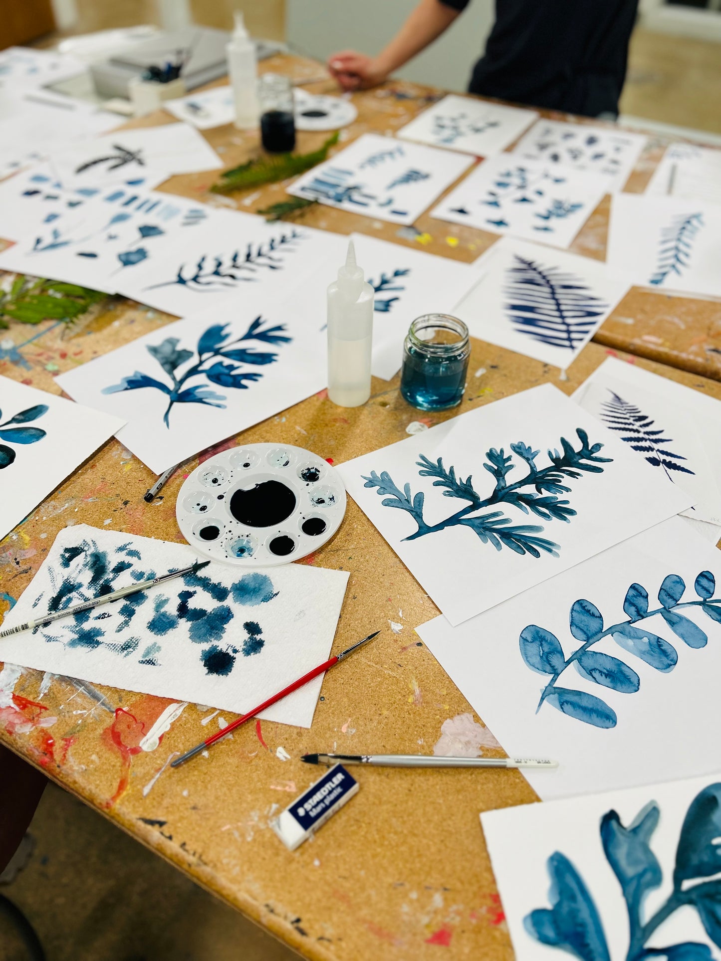 Indigo Ferns in Watercolor • January 10
