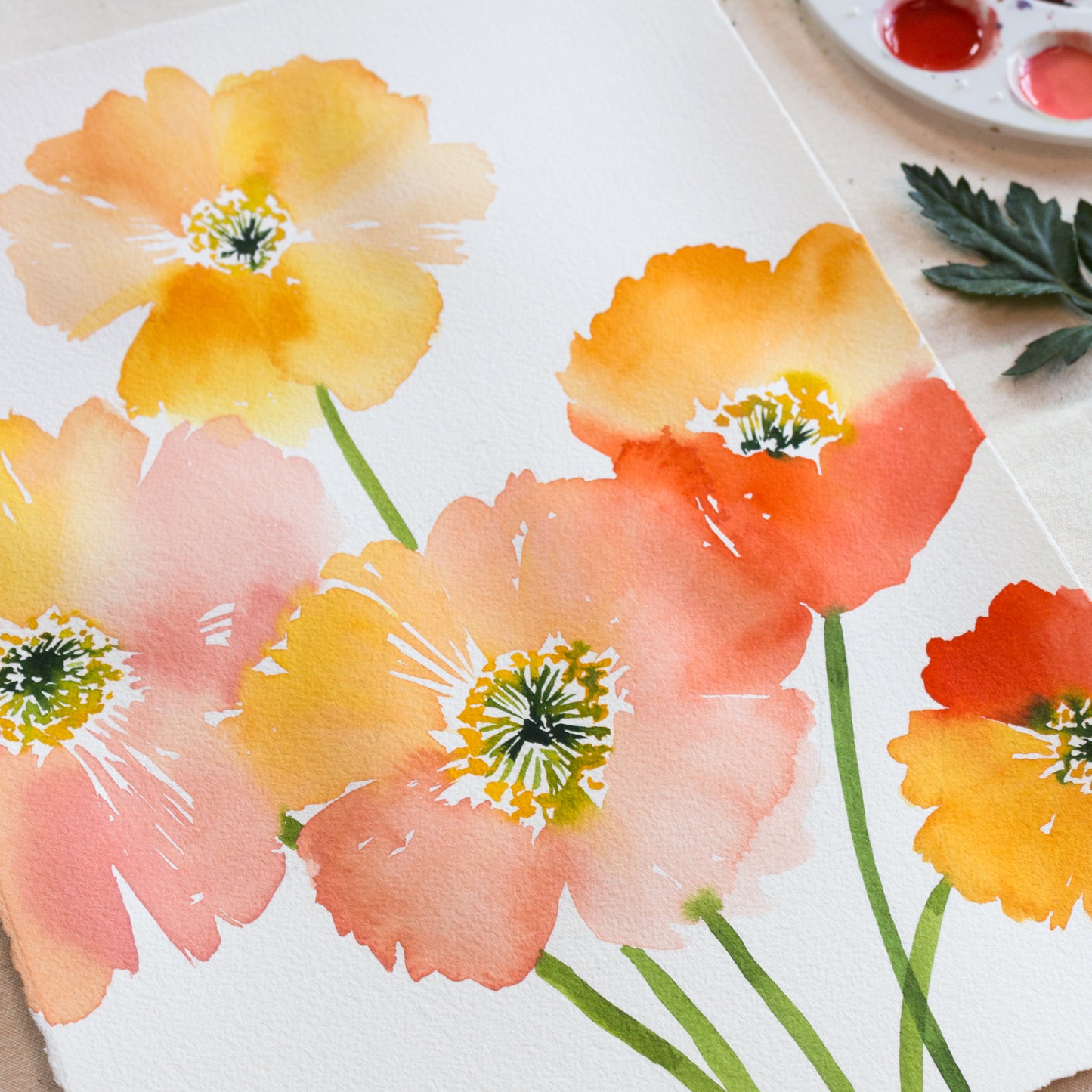 Playful Poppies in Watercolor for Beginners • August 8