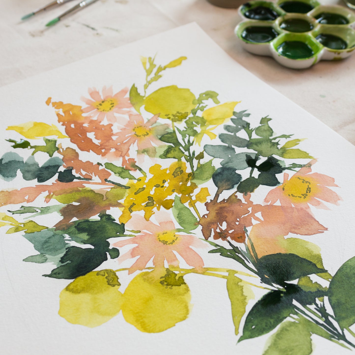 Fluid Florals in Watercolor